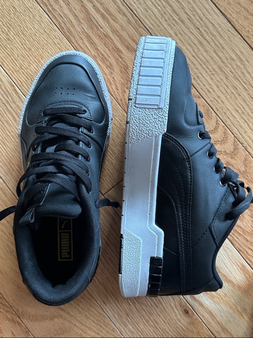 Puma Black & White platform Low-Top Sneakers